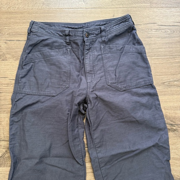 Patagonia Organic Cotton Navy Blue Hiking Wide Leg Casual Pants size 8 Women - Picture 13 of 16